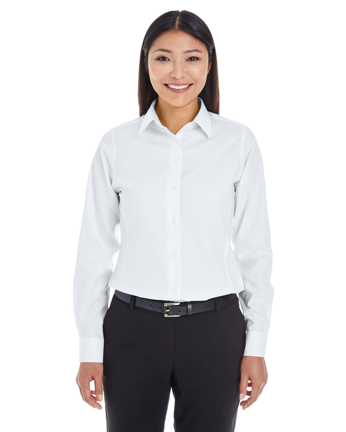Front view of Ladies’ Crown Collection® Royal Dobby Woven Shirt