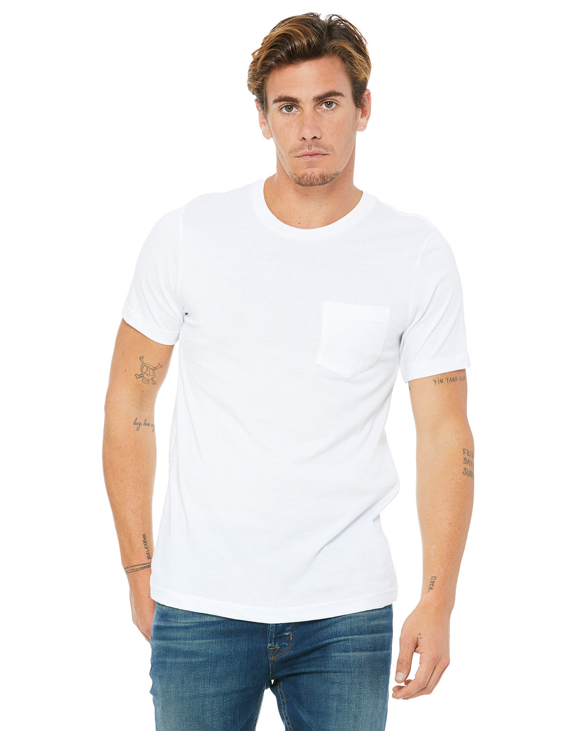 Front view of Men’s Jersey Short-Sleeve Pocket T-Shirt