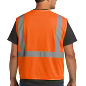 Back view of ANSI 107 Class 2 Economy Mesh Zippered Vest