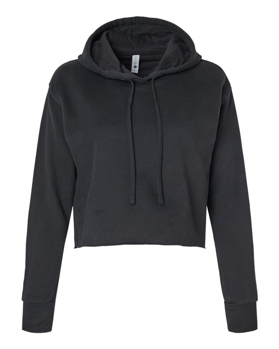 Front view of Women’s Laguna Sueded Raw Edge Crop Hoodie