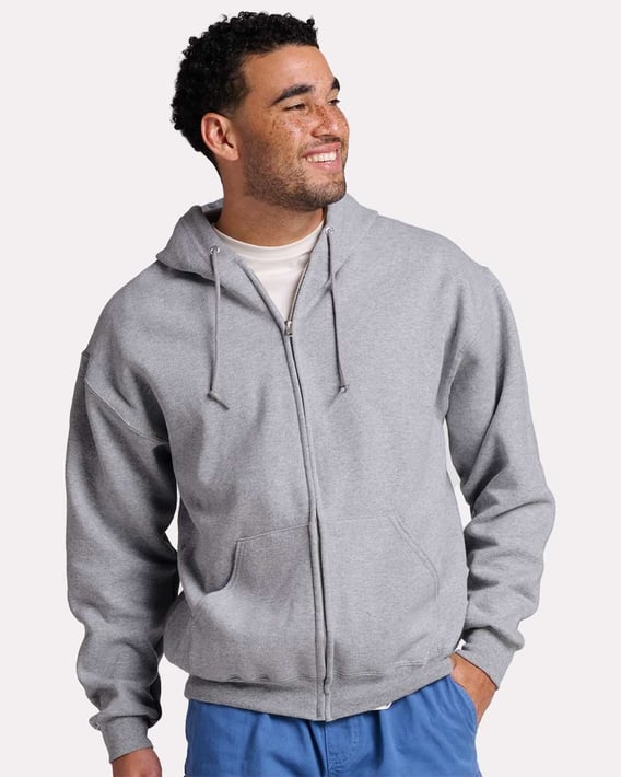 Front view of Rugged Full-Zip Hooded Sweatshirt