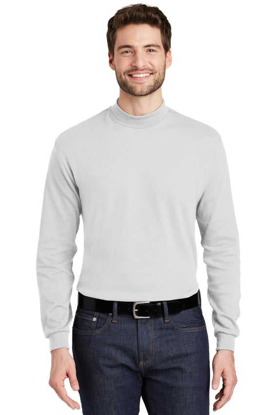 Front view of Interlock Knit Mock Turtleneck
