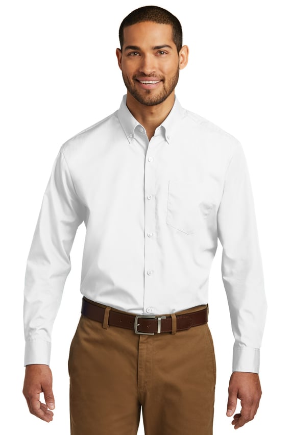 Front view of Long Sleeve Carefree Poplin Shirt