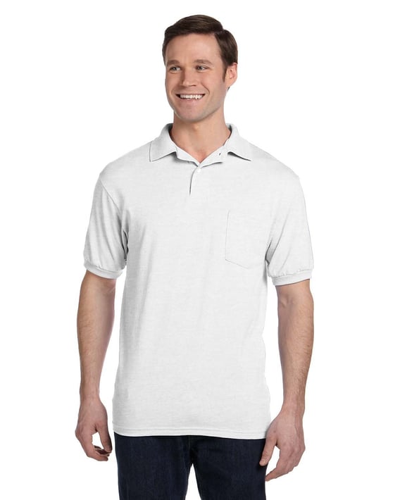 Front view of Adult 50/50 EcoSmart Jersey Pocket Polo