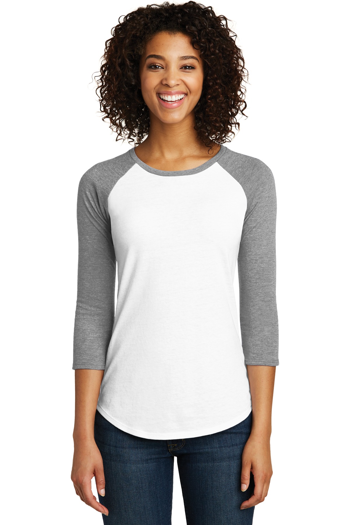 Front view of Women’s Fitted Very Important Tee® 3/4-Sleeve Raglan