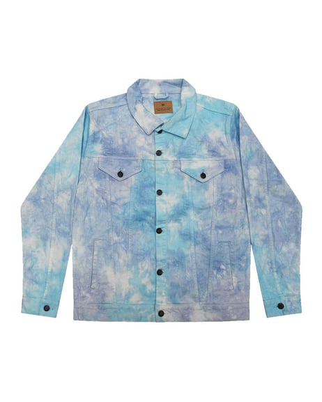 Front view of Tie-Dyed Denim Jacket