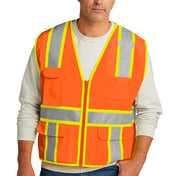 Front view of ANSI 107 Class 2 Surveyor Zippered Two-Tone Vest