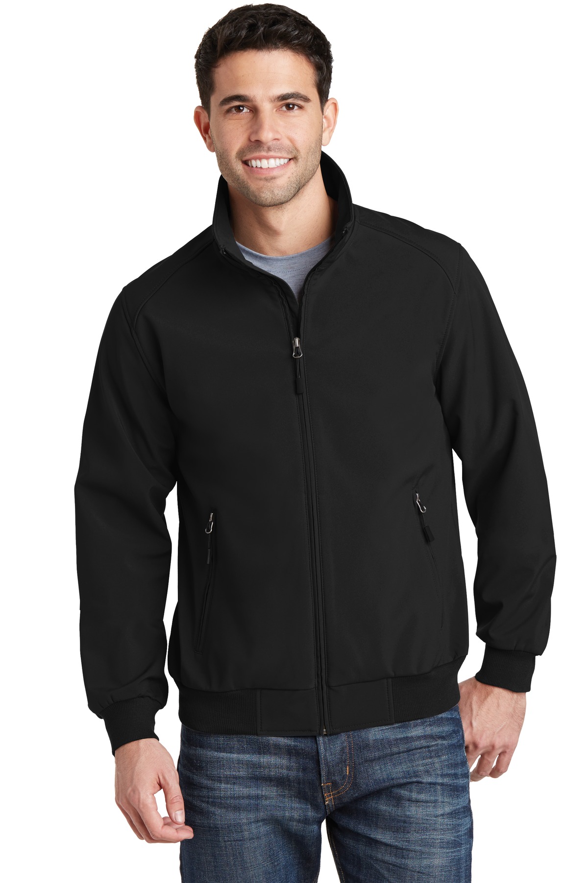 Front view of Soft Shell Bomber Jacket