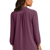 Back view of Women’s 3/4-Sleeve Textured Crepe Tunic