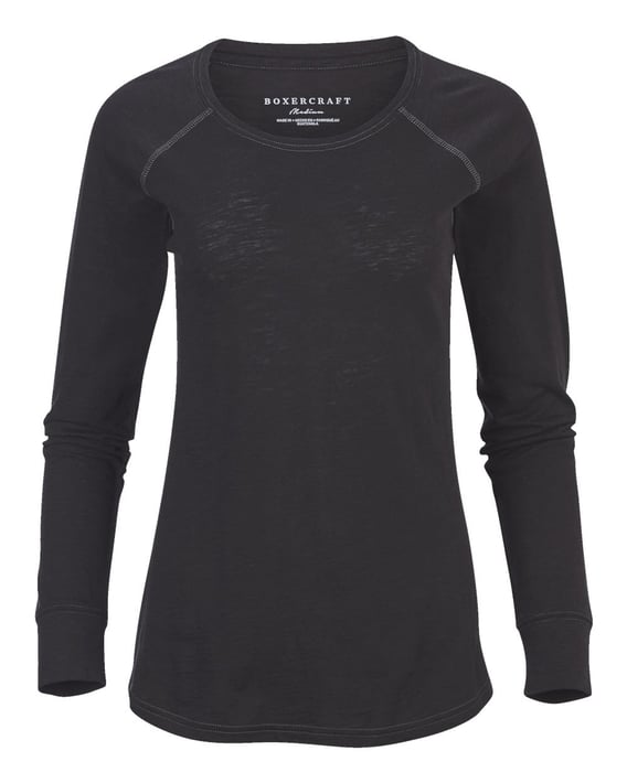 Front view of Women’s Solid Preppy Patch Long Sleeve T-Shirt
