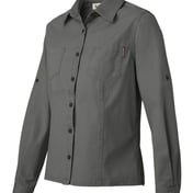 Side view of Sawtooth Collection Women’s Mortar Long Sleeve Shirt