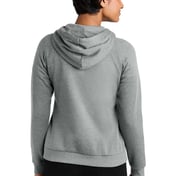 Back view of Women’s Organic CVC Fleece Full-Zip Hoodie