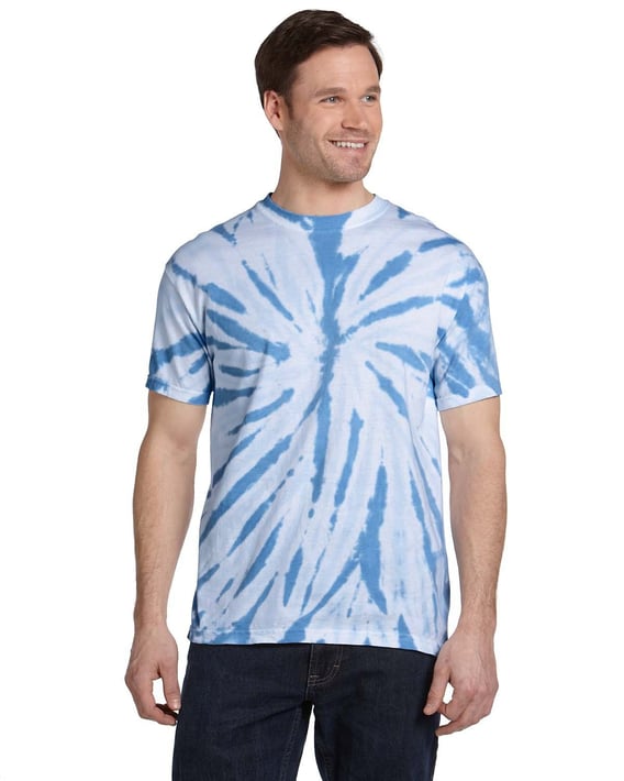 Front view of Adult 100% Cotton Twist Tie-Dyed T-Shirt