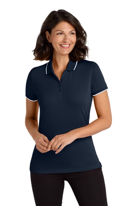 Front view of Women's Dry Zone&reg; UV Micro-Mesh Tipped Polo
