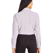 Back view of Women’s CrownLux Performance® Micro Windowpane Woven Dress Shirt