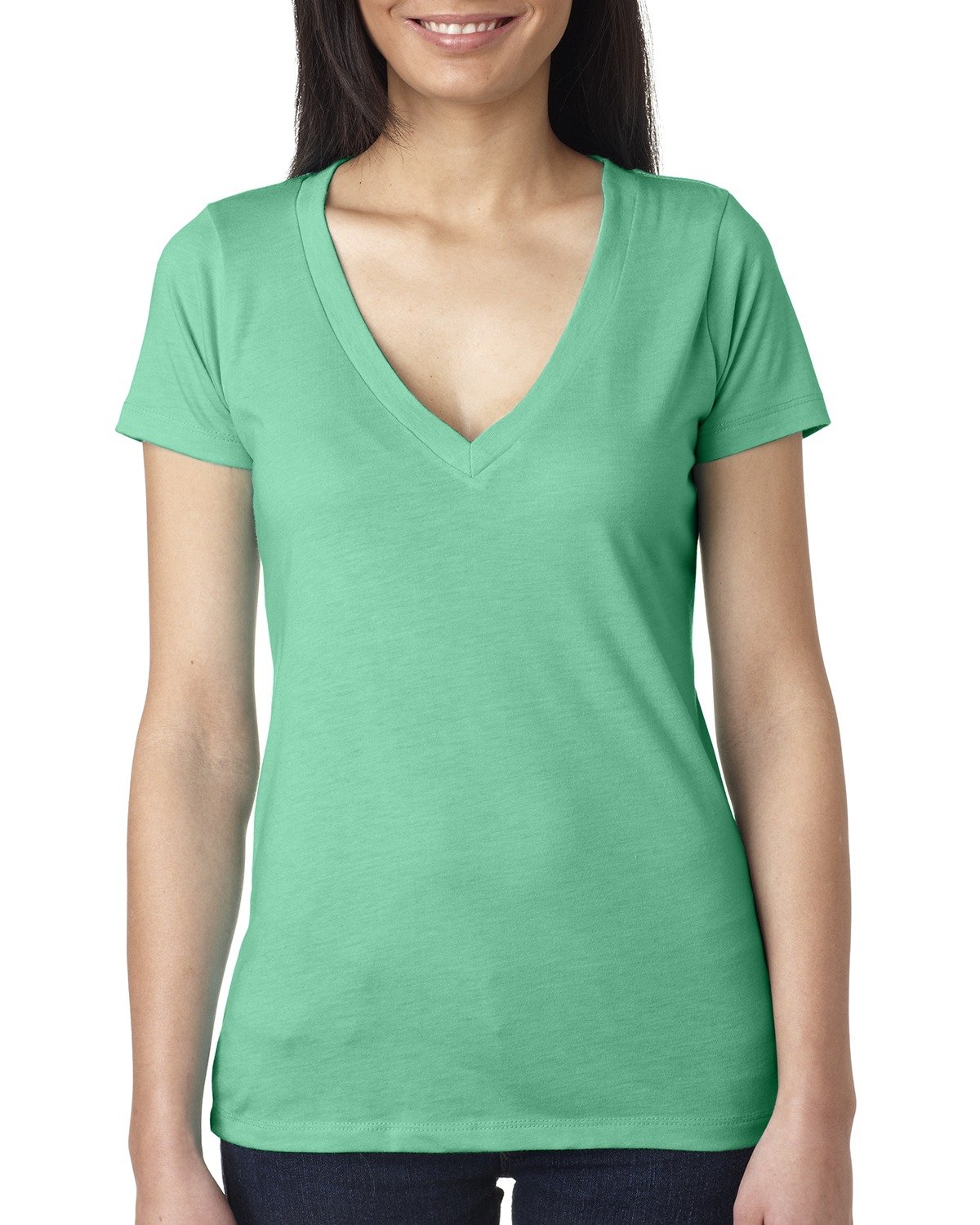 Front view of Ladies’ Triblend Deep V