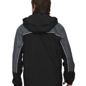 Back view of Adult 3-in-1 Seam-Sealed Mid-Length Jacket With Piping