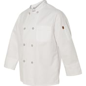 Side view of Button Chef Coat With Thermometer Pocket