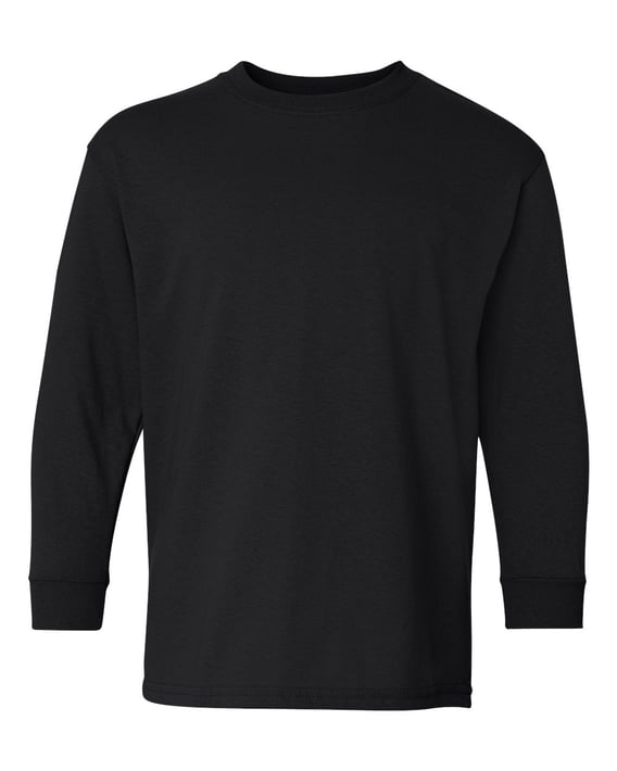 Front view of Heavy Cotton™ Youth Long Sleeve T-Shirt