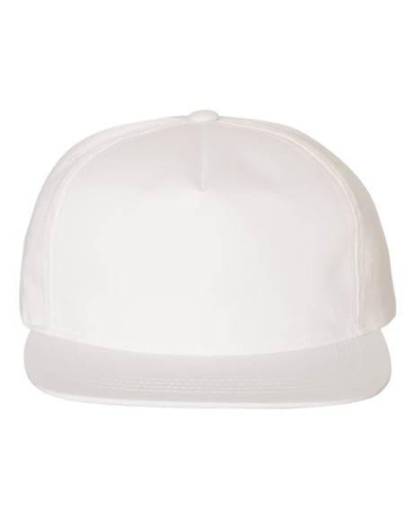 Front view of Lightly-Structured Five-Panel Snapback Cap