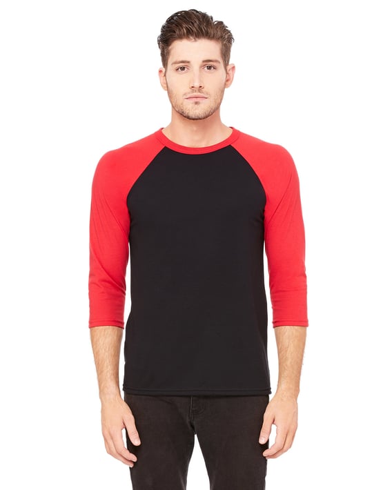 Front view of Unisex 3/4-Sleeve Baseball T-Shirt