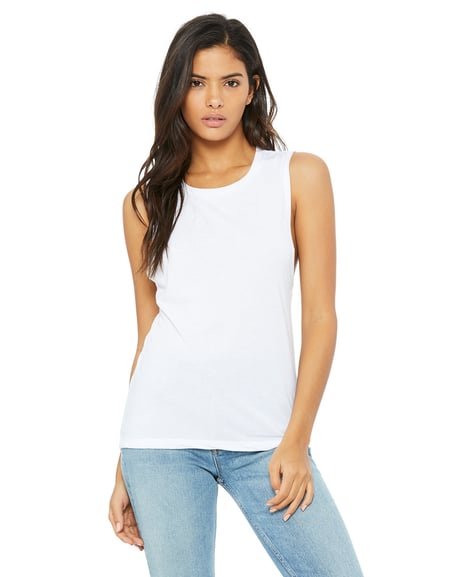 Frontview ofLadies’ Flowy Scoop Muscle Tank