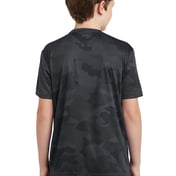 Back view of Youth CamoHex Tee