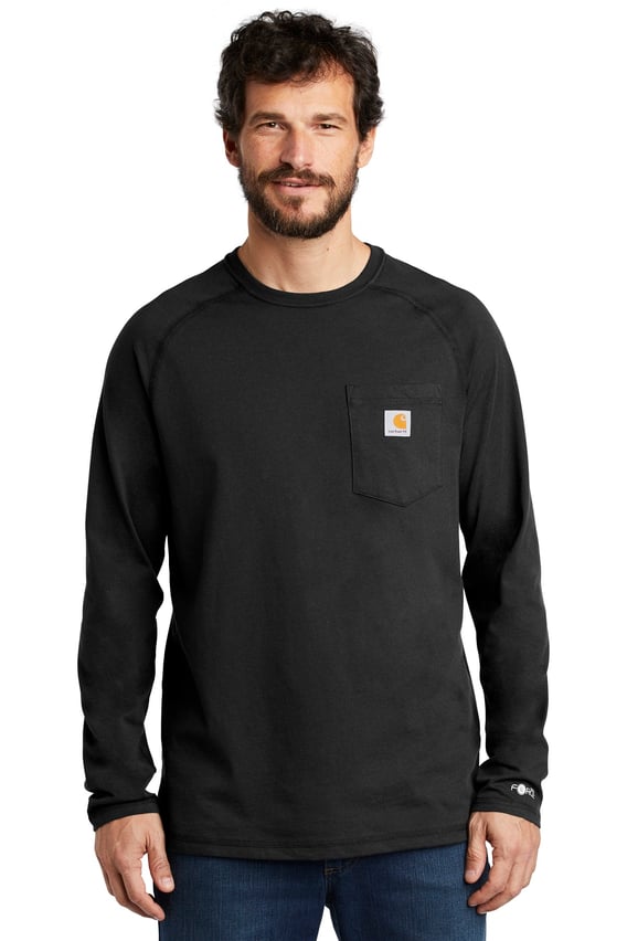 Front view of Force ® Cotton Delmont Long Sleeve T-Shirt