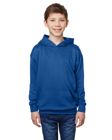 Front view of Youth Performance Tech Hooded Sweatshirt