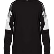 Front view of Youth Lineup Hooded Long Sleeve T-Shirt