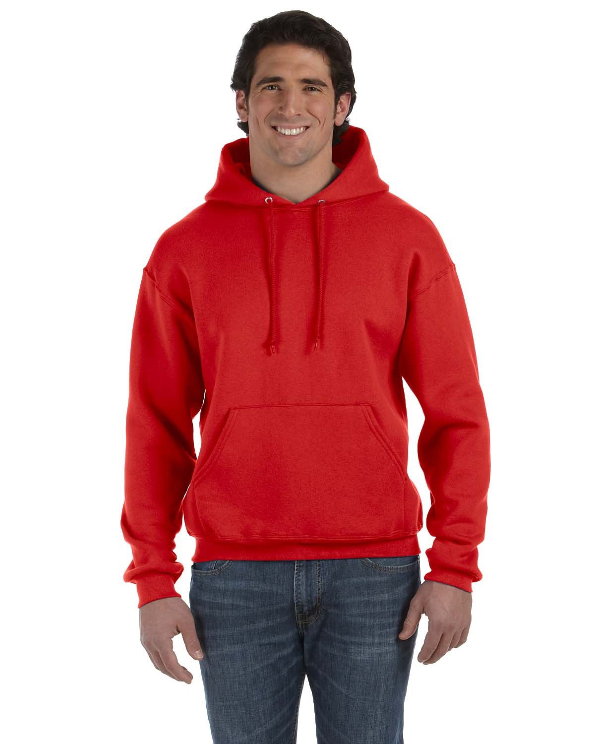 Front view of Adult Supercotton™ Pullover Hooded Sweatshirt