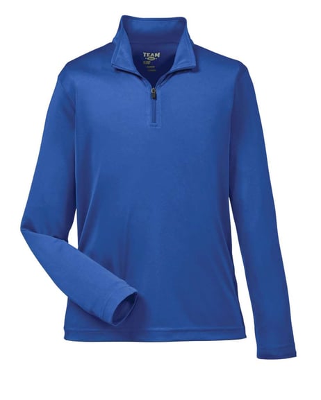 Front view of Youth Zone Performance Quarter-Zip Pullover