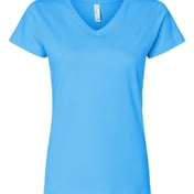 Front view of Women’s Fine Jersey V-Neck Tee