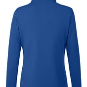 Back view of Ladies’ Fusion ChromaSoft Pique Quarter-Zip