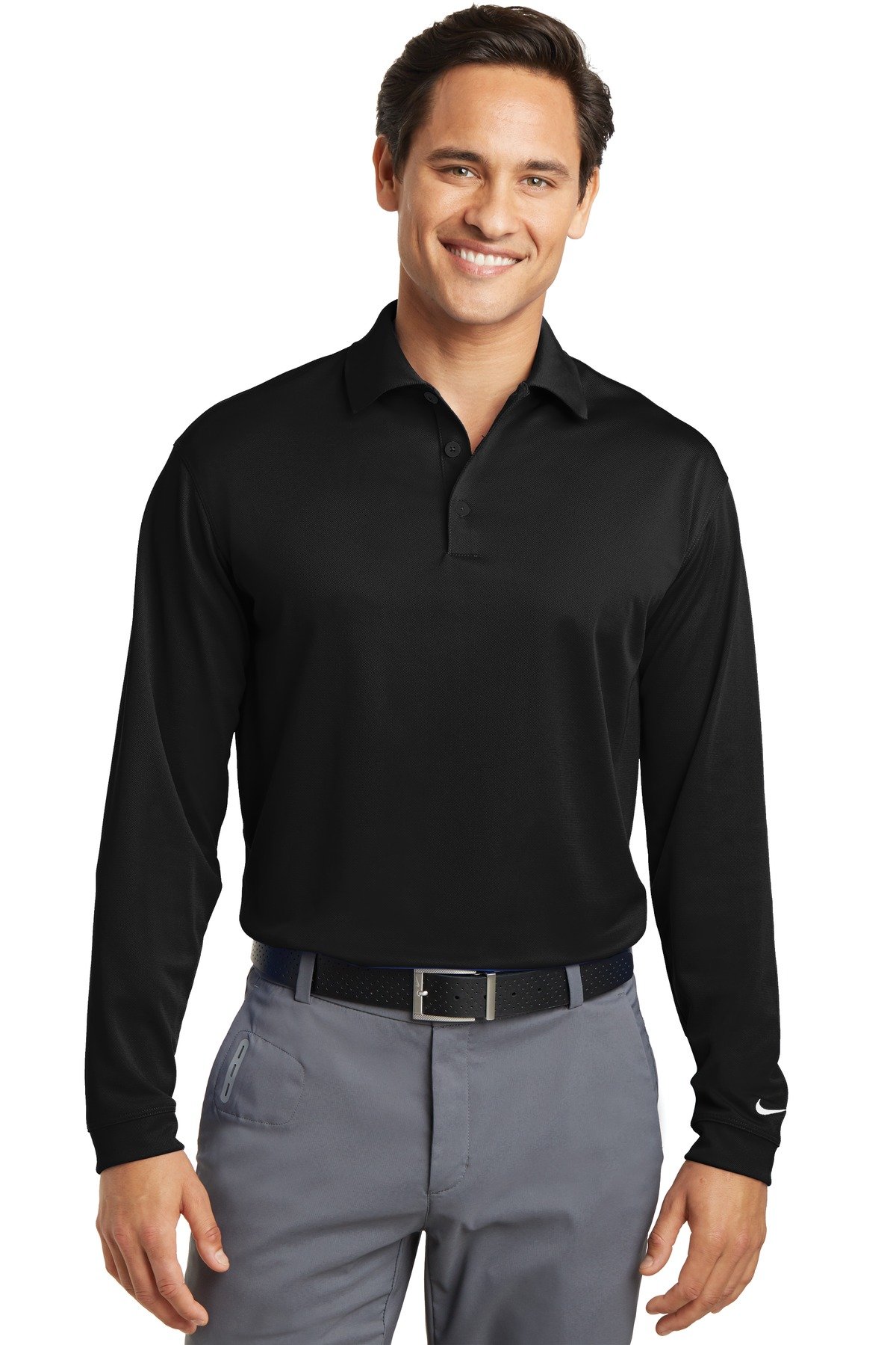 Front view of Long Sleeve Dri-FIT Stretch Tech Polo