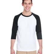 Front view of Adult Heavy Cotton™ 3/4-Raglan Sleeve T-Shirt