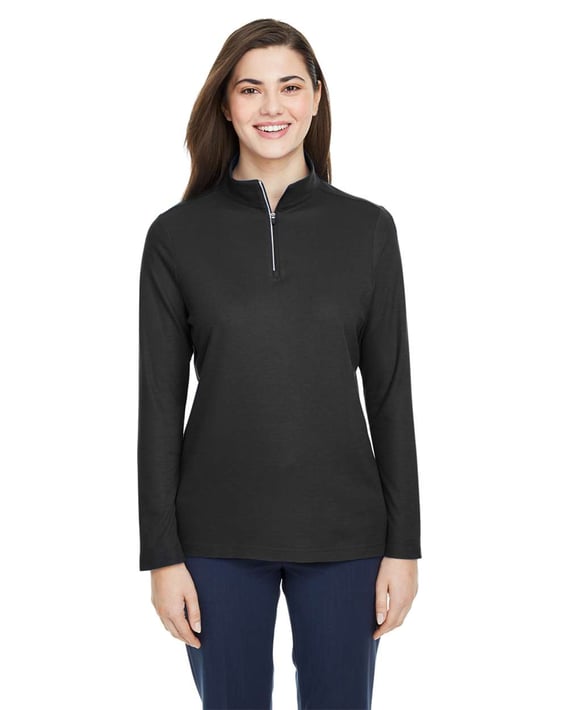 Front view of Women’s Fusion ChromaSoft™ Pique Quarter-Zip Pullover