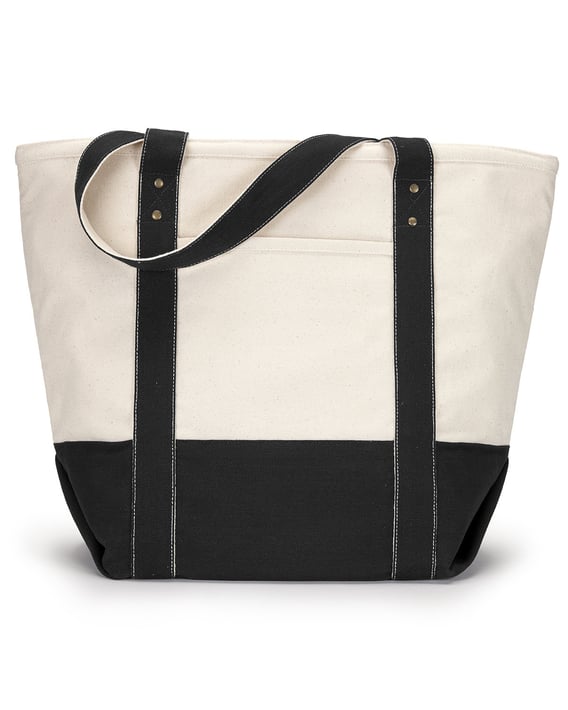 Front view of Seaside Zippered Cotton Tote