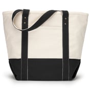 Front view of Seaside Zippered Cotton Tote