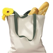 Front view of Canvas Tote With Contrast-Color Handles