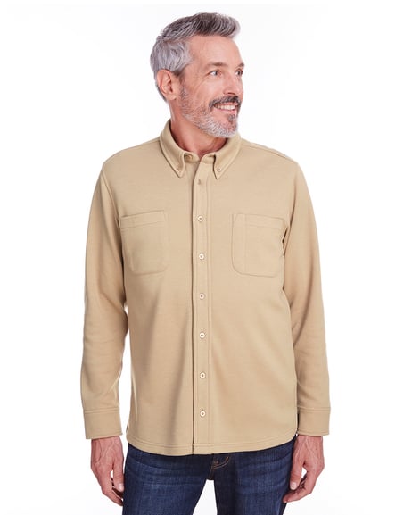 Front view of Adult StainBloc Pique Fleece Shirt-Jacket