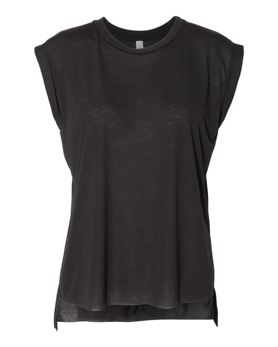 Front view of Women’s Flowy Rolled Cuffs Muscle Tee
