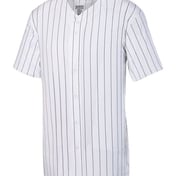 Side view of Youth Pinstripe Full Button Baseball Jersey