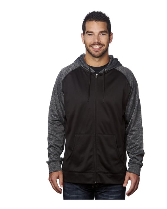 Front view of Performance Raglan Full-Zip Sweatshirt