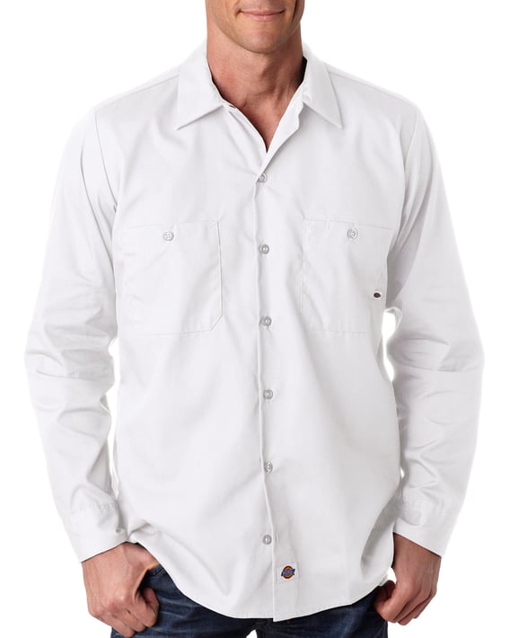 Front view of Men’s 4.25 Oz. Industrial Long-Sleeve Work Shirt