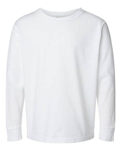 Front view of Garment-Dyed Youth Long Sleeve T-Shirt