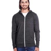 Front view of Triblend Full-Zip Light Hooded Sweatshirt
