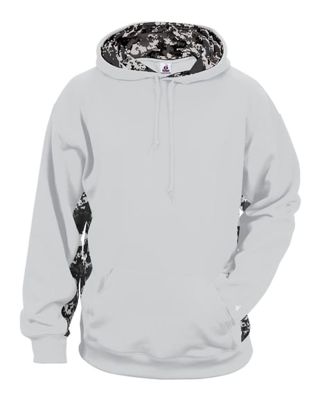 Front view of Digital Camo Colorblock Performance Fleece Hooded Sweatshirt