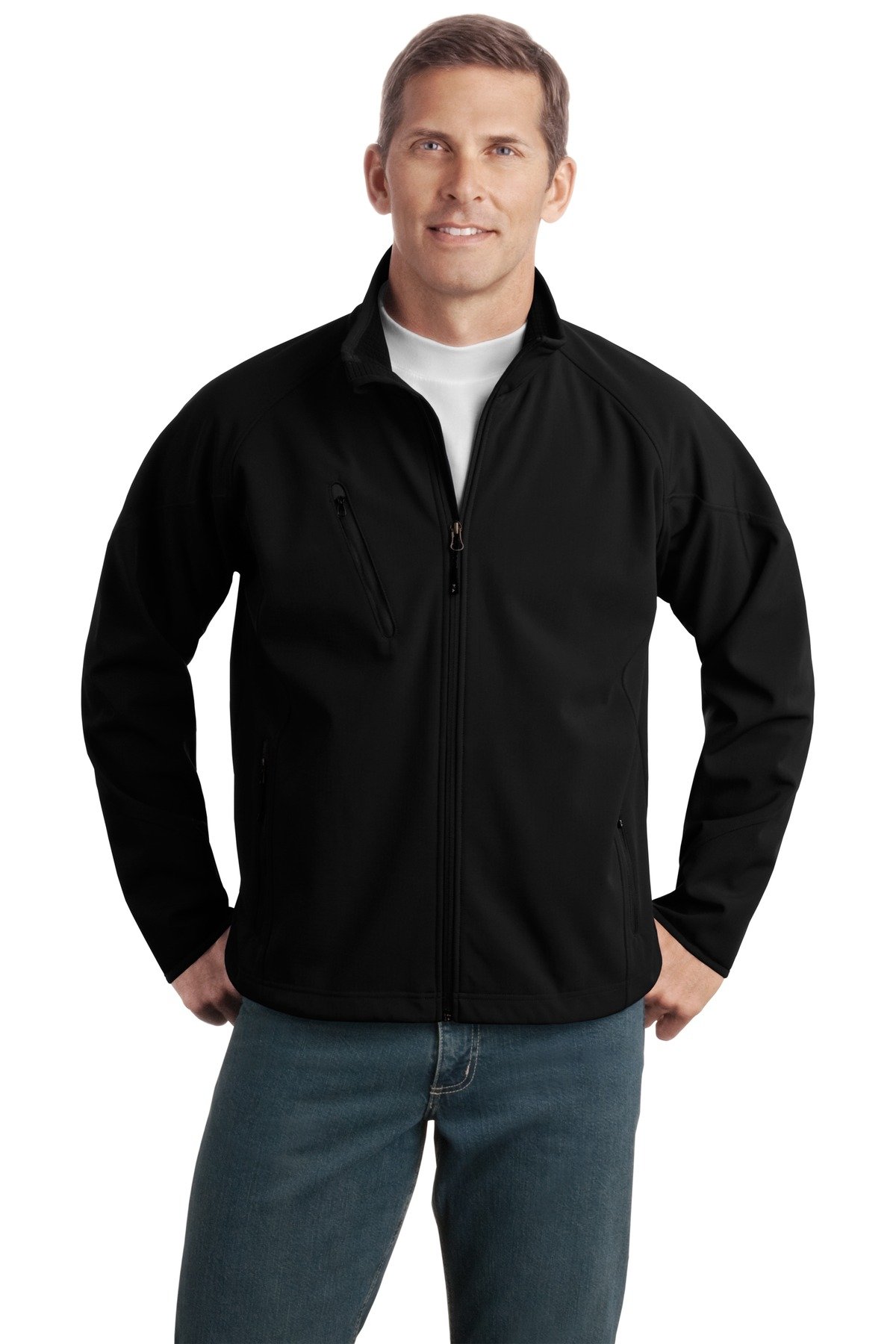 Front view of Tall Textured Soft Shell Jacket