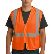 Front view of ANSI 107 Class 2 Economy Mesh Zippered Vest